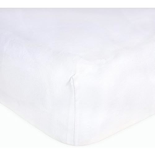 Burts Bees Baby Solid Fitted Crib Sheet Organic Cotton BEESNUG - Cloud White, Fits Unisex Standard Bed and Toddler Mattress, Infant Essentials, 52 x 28 Inch 1-Pack