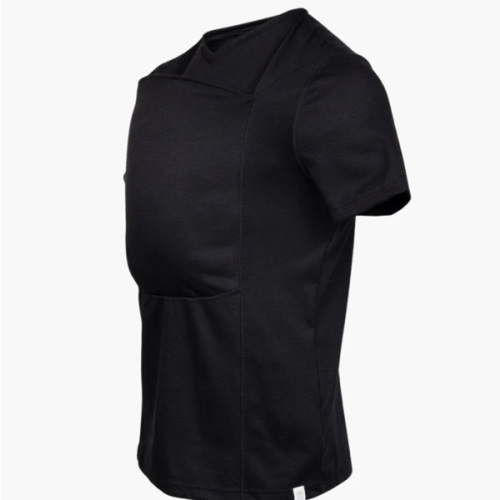 Kangaroo Pocket T-shirt-Black-2XL