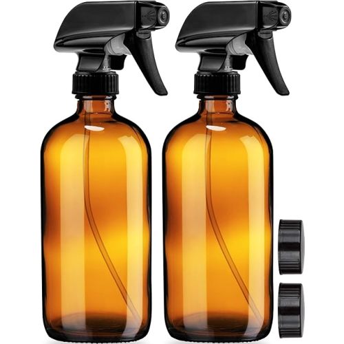 Large Amber Spray Bottles | 2 Pack
