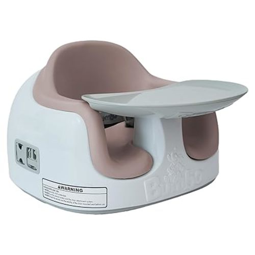 Bumbo 3-in-1 Multi-Seat for 6 to 36 Months, Travel Baby Feeding & Play Floor Seat, All-in-One Portable Booster with Tray & Toddler High Chair, Breige/Sonoran Rose