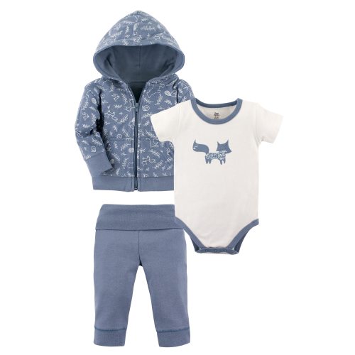 Yoga Sprout Baby and Toddler Boy Cotton Hoodie, Bodysuit or Tee Top, and Pant, Forest Baby