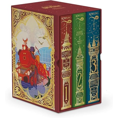 Harry Potter Books 1-3 Boxed Set (MinaLima Editions) Hardcover – October 1, 2024