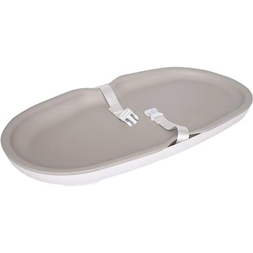 Ubbi Baby Changing Pad, Easy to Clean with Detachable Base, Lightweight, Waterproof Foam, Includes Safety Strap and Non-Skid Feet, Taupe