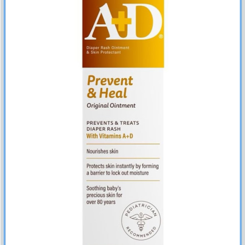 A+D Original Diaper Rash Ointment Prevents & Treats Diaper Rash, Moisturizing Skin Protectant with Vitamins A & D, Healing Skin Ointment for Dry and Cracked Skin 4oz