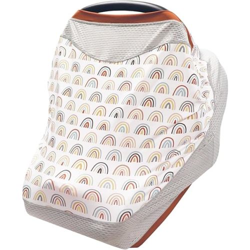 Boppy 4 and More Multi-use Cover, Spice Rainbow Arches, Quick-Dry UPF 50+ Knit and Breathable Mesh, Versatile for Car Seat Canopy, Nursing Cover, Infant Strollers, Shopping Carts, Highchairs and More