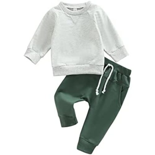 Toddler Baby Boy Fall Outfit Crewneck Long Sleeve Sweatshirt Tops Elastic Pants Jogger Cute Newborn Winter Clolthes Set