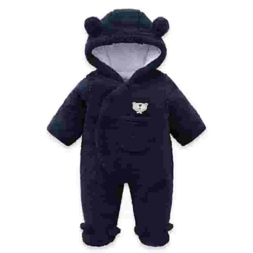 Ovbmpzd Hooded Newborn Pajamas Girl Clearance Navy Plush Thickened Footed Sleepers Baby Sleepers for Boys 0-3 Months
