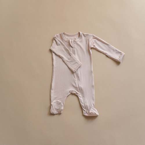 Zipper Footie Onesie in Oat