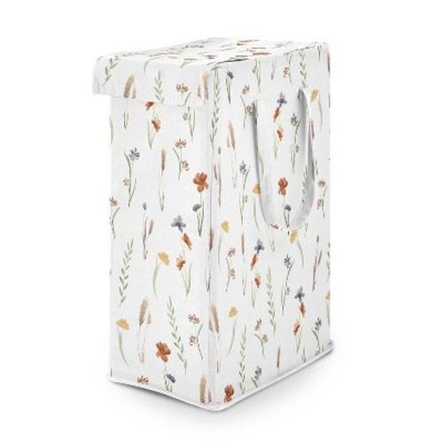 Sweet Jojo Designs Girl Foldable Laundry Hamper with Handles Watercolor Floral Garden Multicolor