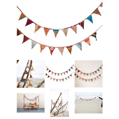 Fabric Bunting, Recycled Garland Bunting, Handmade Bunting, Garden Decoration, Kantha Garland Bunting, Recycled Prayer Flags, Tassel Garland