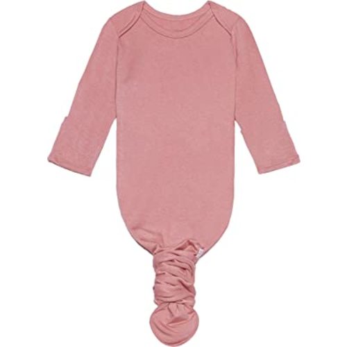 Posh Peanut Knotted Newborn Gown - Newborn Gowns For Girls, Baby Sleep Gown - Baby Girl Gowns 0-3 Months, Baby Knotted Gowns Dusty Rose