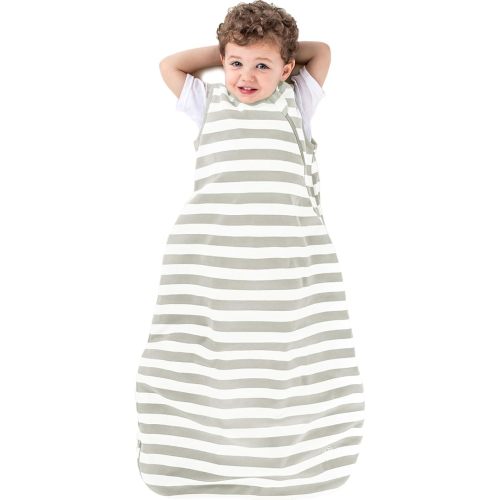 Ecolino Organic Cotton Baby Sleep Sack - 2-Way Zipper Baby Wearable Blanket - Toddler Sleeping Bag Sack - 18-36 Months - Silver