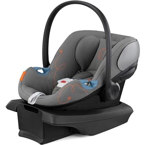 Cybex Aton G Infant Car Seat with Linear Side-Impact Protection, 11-Position Adjustable Headrest, in-Shell Ventilation, Easy-in Buckle and Secure Safelock Base, Lava Grey with Sensor Safe