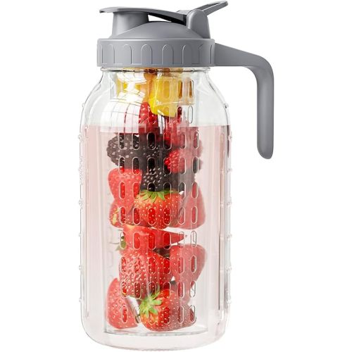 Breast Milk Pitcher Jug - 32 oz Glass Mason Jar Airtight Pitcher with Pour Spout Handle for Breastmilk, Iced Tea, Ice Drinks Storage Container