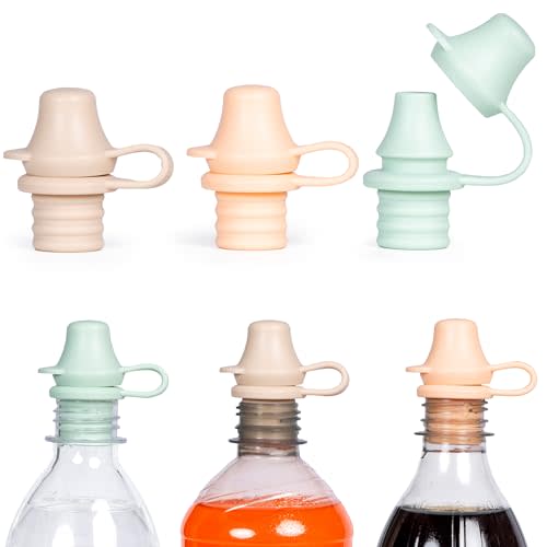 KiddiKap Silicone Spill-Proof Bottle Toppers for Toddlers – 3-Pack Universal Leakproof Travel Lids for Kids, Fits Standard Bottles – Soft, BPA-Free, Reusable Cap for Easy Drinking