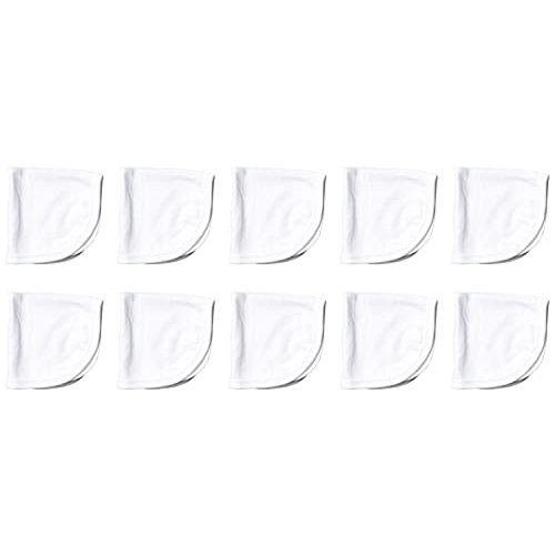 HonestBaby 10-Pack Organic Cotton Baby-Terry Wash Cloths, Bright White, One Size,10 Count (Pack of 1)