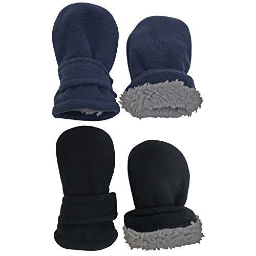 N'Ice Caps Baby Toddler Mittens Kids 2 Pairs Fleece Gloves Winter Warm Sherpa Lined