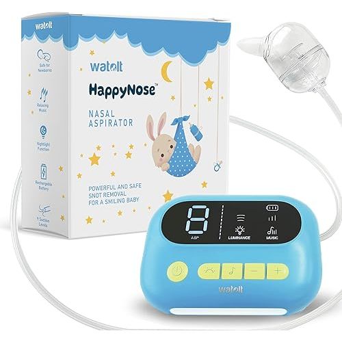 The ‘HappyNose’ Nasal Aspirator with 3X Greater Suction for Newborn Infant Baby Toddler Kids & Adults - Rechargeable Snot Booger Mucus Vacuum Device - Nose Sucker Machine