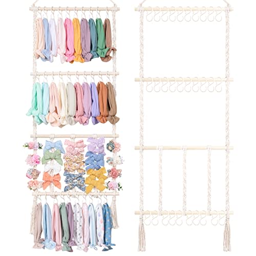 POVETIRE Headband Holder Hair Bows Organizer for Girls, Baby Hair Accessories Organizer Storage Wall Hanging Decor for Toddler Girls Room