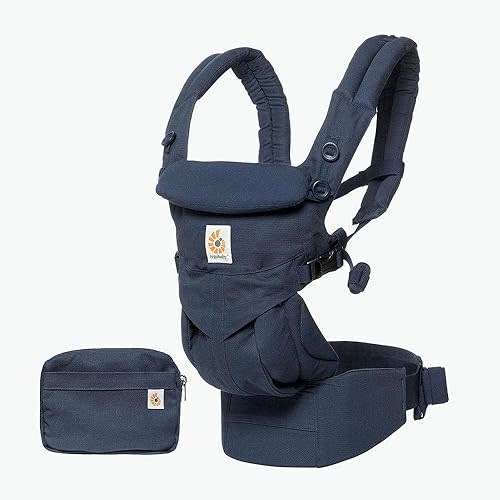 Ergobaby Omni 360 All-Position Baby Carrier for Newborn to Toddler with Lumbar Support (7-45 Pounds), Midnight Blue