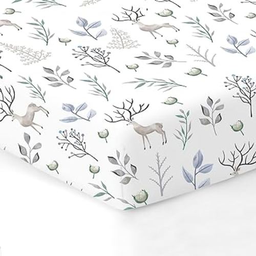 100% Organic Cotton Fitted Sheets for Standard Crib and Toddler Mattresses/Pads 28” x 52” and up to 6” Thick. Boys and Girls. Fits, Dream On Me, Lullaby, Safety 1st, Newton, and Other Brands.