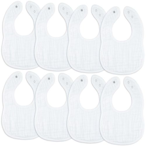 Muslin Cotton Baby Bibs, 8 Pack, Adjustable Size With Easy Snaps, Soft And Super Absorbent, Washable And Reusable By Comfy Cubs - Multicolor
