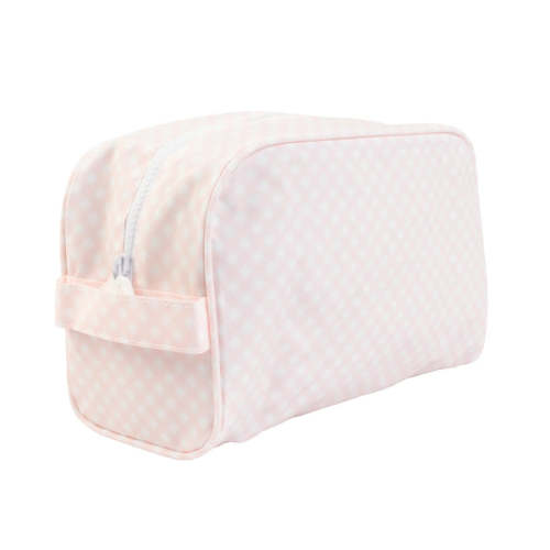 The Dopp Kit Peachy Pink Gingham by Apple of My Isla