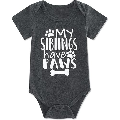 Funnycokid Baby Boys Girls Bodysuit Funny Newborn Romper Short Sleeve Infant Neutral Outfits Jumpsuit 0-12 Months
