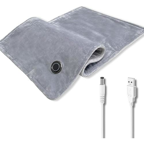 Portable USB Heating Pad for Back, Shoulder, and Neck Pain Relief, Car Travel Heating pad, Peroid Cramps Electric Outdoor Heating Pad 12''x24''