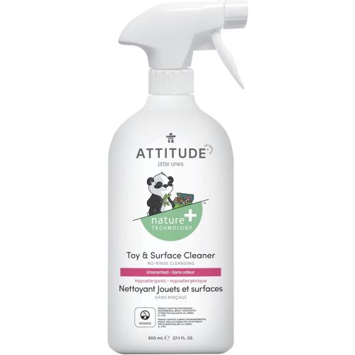 ATTITUDE Toy and Surface Cleaner, EWG Verified Multi-Surface Products, Vegan, Naturally Derived Multipurpose Cleaning Spray, Unscented, 27.1 Fl Oz