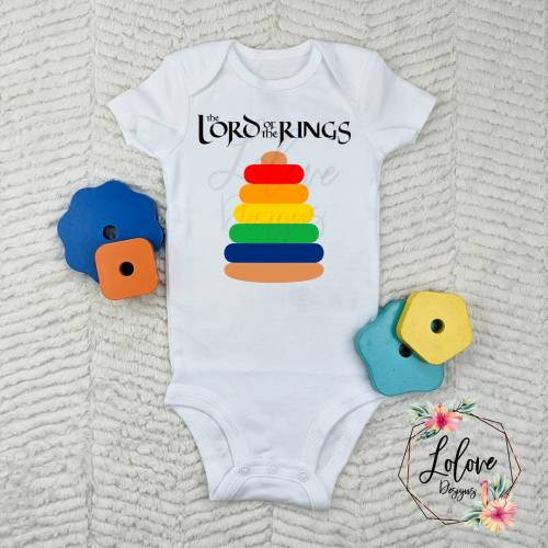 Fantasy Stacking Ring baby bodysuit - New Dad Gift / Baby boy coming home outfit / Baby girl coming home outfit / LOTR