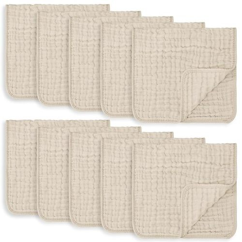 Comfy Cubs Muslin Burp Cloths - 10-Pack 20"X10"