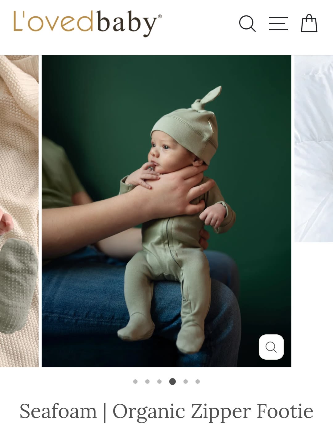 Seafoam | Organic Zipper Footie – L'ovedbaby
