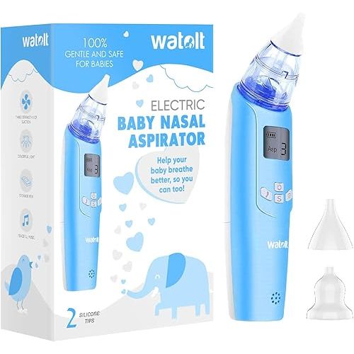 Baby Nasal Aspirator - Electric Nose Suction for Baby - Automatic Booger Sucker for Infants - Battery Powered Snot Mucus Remover for Kids Toddlers