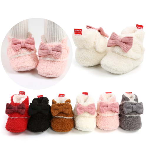 Yoyauz Newborn Cotton Booties Anti-Slip Soles For Toddlers Boys Girls Babies Winter Warm Wool Comfortable Sock Shoes （0-18 Month）