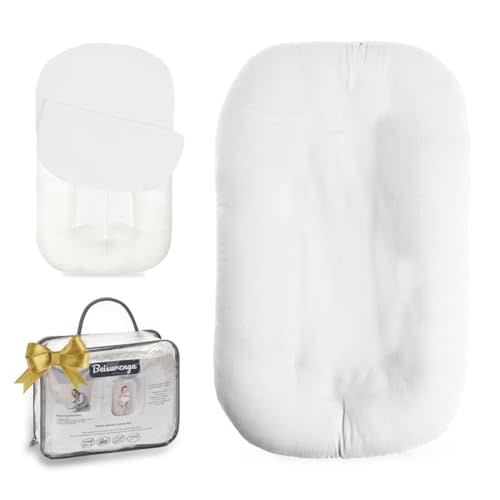 Beisurznga Baby Lounger - Baby Lounger for Newborn, Breathable & Soft Baby Nest Cover for Baby 0-12 Months, Baby Essentials Gifts, Portable Infant Lounger, Baby Snuggle Lounger Me(Natural)