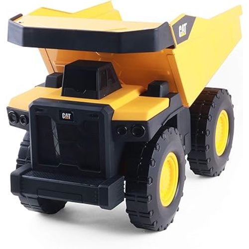 Cat Construction Toys, Steel Dump Truck 16" - Real Steel Body, Working Dump Bed, Oversize All-Terrain Wheels, Heavy-Duty Construction Vehicle for Indoor/Outdoor Play, Kids Ages 3 +