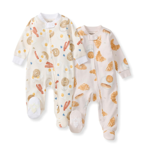 Burt's Bees Baby Baby Pajamas, Zip Front Non-Slip Footed Sleeper Pjs, 100% Organic Cotton