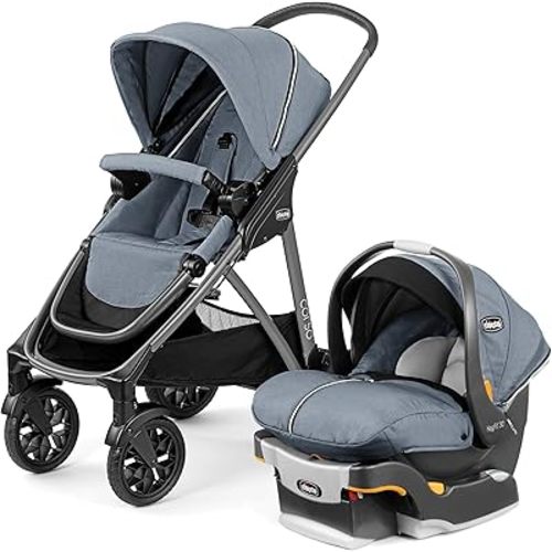 Chicco Corso Modular Travel System, Corso Stroller with KeyFit 30 Zip Infant Car Seat and Base, Stroller and Car Seat Combo, Infant Travel System | Silverspring/Grey