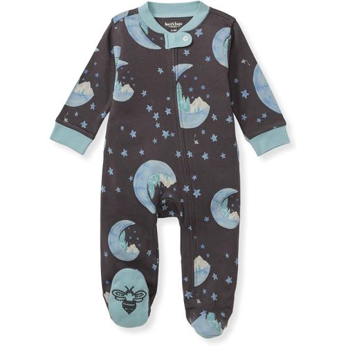 Burt's Bees Baby Boys' Sleep & Play PJs, 100% Organic Cotton One-Piece Zip Front Jumpsuit, Baby Boys Footie Pajamas & PJs