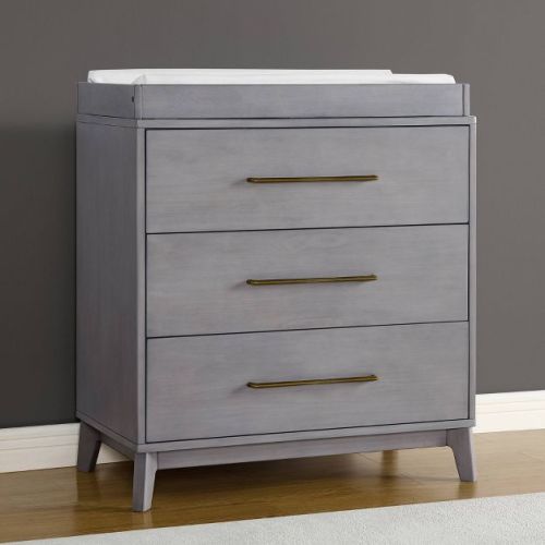 Delta Children Spencer 3 Drawer Dresser with Changing Top - Teak Brown