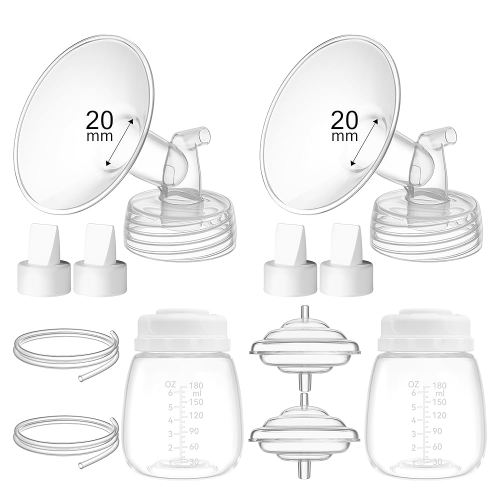 20mm Replacement Pump Parts for Spectra S1 S2 9 Plus Synergy Gold Includes Flange Duckbill Valve Tubing Backflow Protector Bottle,Compatible with Motif Luna Cimilre Ameda MYA Pump
