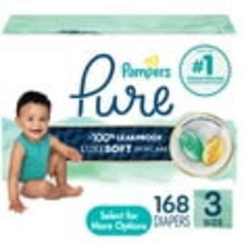 Pampers Pure Baby Diapers Size 3, 168 Count (Select for More Options)
