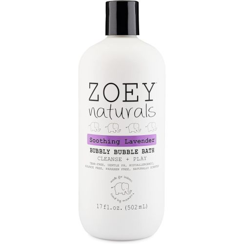 Zoey Naturals - Soothing Lavender Bubble Bath for Kids & Babies, Tear-Free Moisturizing Toddler Soap with Aloe & Avocado Oil for Calm Experience - Made in USA, 17 oz
