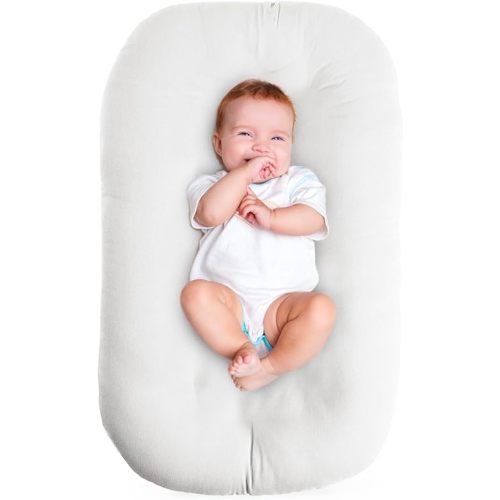Baby Lounger - Baby Lounger For Newborn, Breathable & Soft Baby Nest Cover Co Sleeping for baby 0-12 Months, Baby Essentials Gifts, Portable Infant Lounger, Baby Snuggle Lounger Me(Natural)
