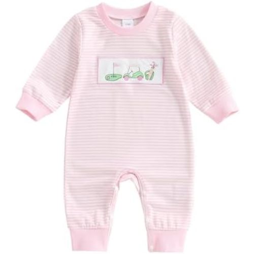 Baby Boy Girl Fall Winter Clothes Newborn Golf Embroidery Romper Long Sleeve Jumpsuit Cute Infant One-piece Outfit