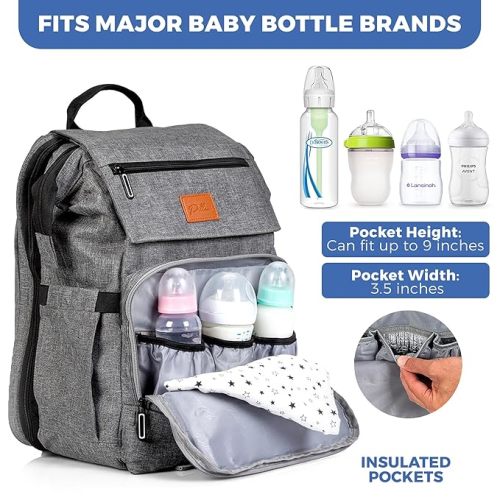 PILLANI Baby Diaper Bag Backpack - Baby Bag for Boys & Girls - Diaper Backpack - Large Travel Diaper Bags with Changing Pad - Baby Registry Search & Baby Shower Gifts - Newborn Essentials Must Haves