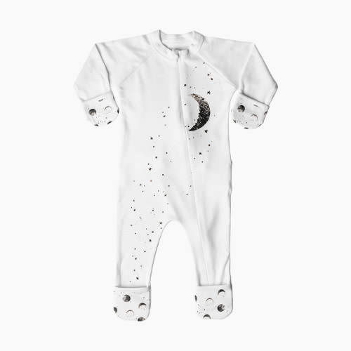 Goumikids Organic Cotton Printed Footie - Many Moons, 6-12 Months