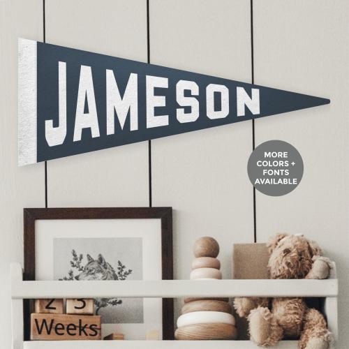 Personalized felt name pennant flag, Custom girl boy room decor, Nursery name sign, Banner