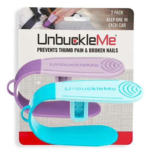 UnbuckleMe Car Seat Buckle Release Tool - Purple & Blue 2 Pack - Buy One for Each Car or Give One to a Friend